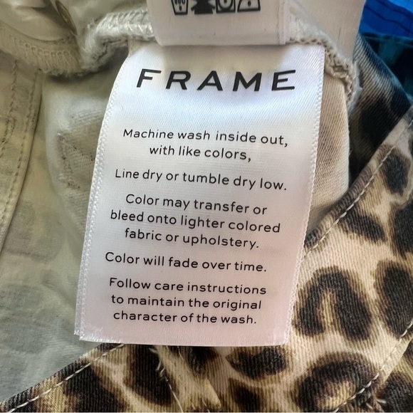 FRAME ALI LEOPARD HIGH RISE CIGARETTE JEANS SIZE 28 - Picture 7 of 8